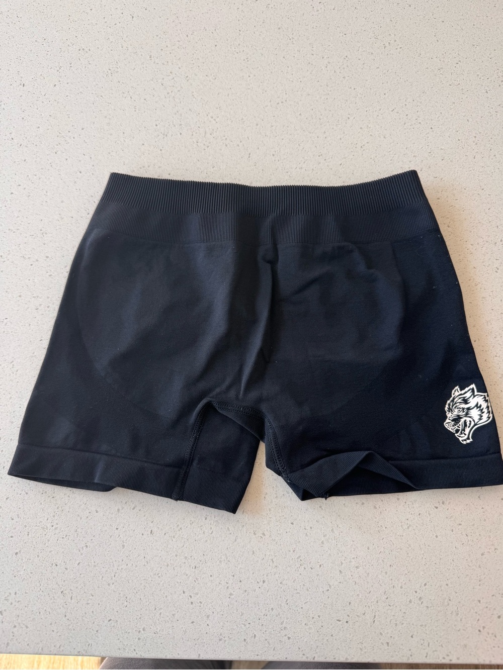 Darc Sport Black Women's Athletic Shorts with Wolf Logo